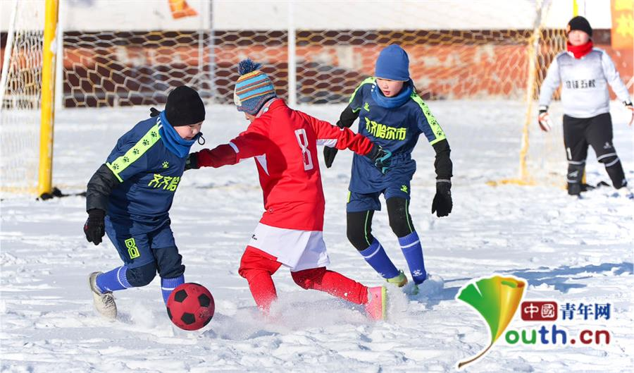 3y体育黑龙江省青少年冰雪运动会雪地足球赛开赛(图3)