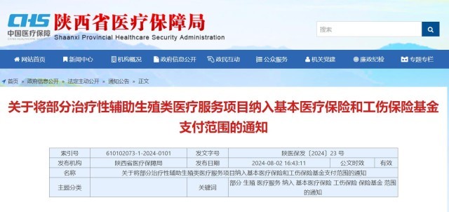 陕西省医疗保障局官网截图。