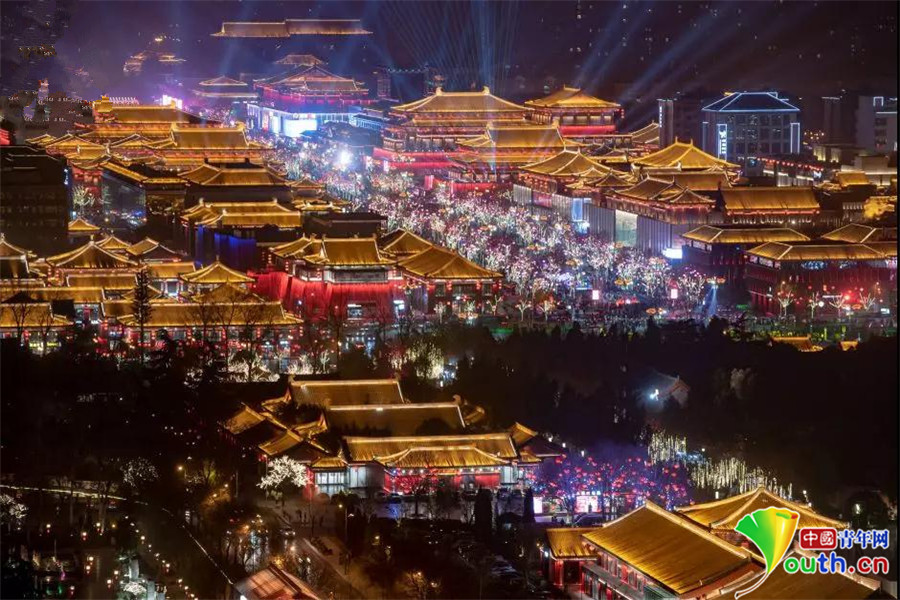 盛唐文化遇见新潮电音 西安大唐不夜城上演穿越时空跨年夜