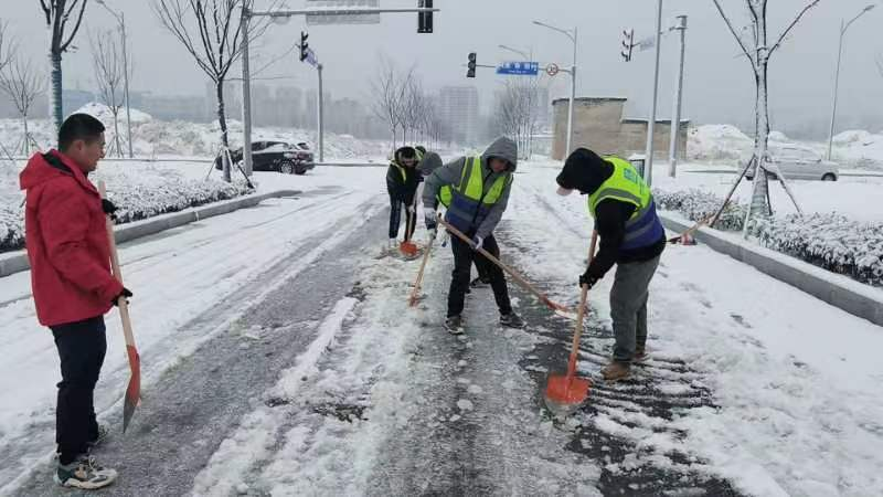 掃雪除冰保暢通志願青年在行動