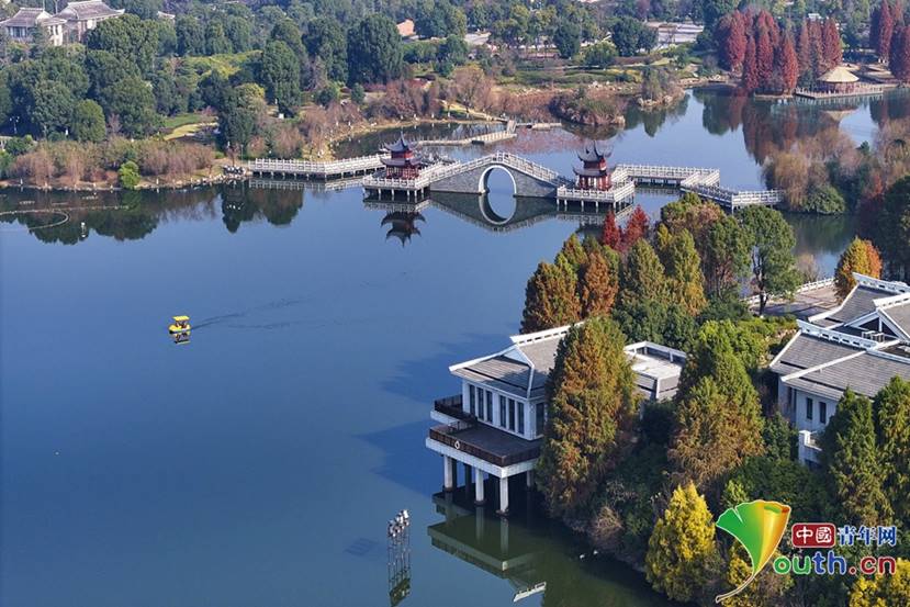 色彩斑斓如诗如画江西吉州区生态公园景色宜人